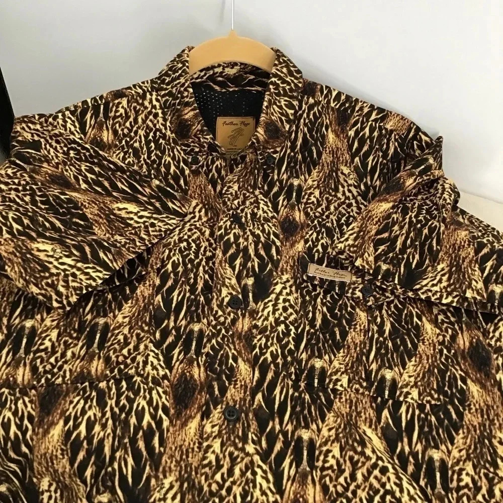 Feather Flage Men’s Ducks In A Row Short Sleeve Camo Hunting Shirt